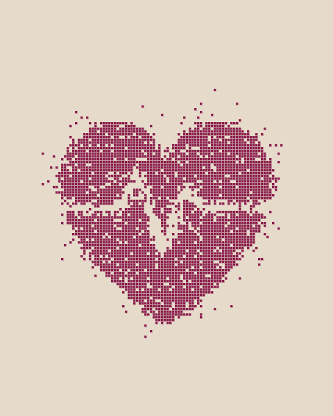 Pixel illustration of a heart with a pulse line